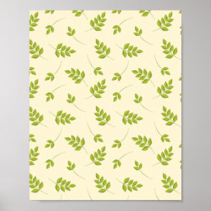 Chique botanische groene takken bladeren naadloos poster