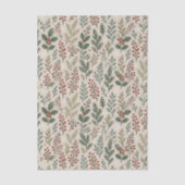 Chique botanische hulstbes bloempatroon tissuepapier (Voorkant)