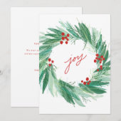 Chique botanische kerstkrans platte kerstkaart (Voorkant / Achterkant)