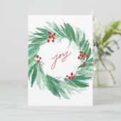 Chique botanische kerstkrans platte kerstkaart (Staand voorkant)