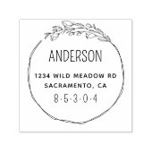 Chique Botanische krans Aangepast retouradres Zelfinktende Stempel (Design)