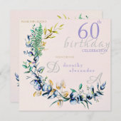 Chique botanische krans mijlpaal verjaardag kaart (Voorkant / Achterkant)