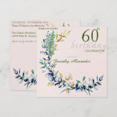 Chique botanische krans mijlpaal verjaardag kaart (Voorkant / Achterkant)