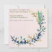 Chique botanische krans mijlpaal verjaardag kaart (Achterkant)