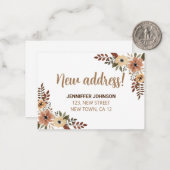 Chique Botanische Nieuwe Adres Aankondiging Kaart (Voorkant / Achterkant in situ)