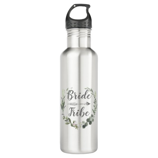 Chique Botanische Waterverf Boho Bride Tribe Waterfles (Voorkant)