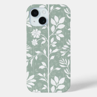 Chique botanische zachte saliegroene poëtische blo iPhone 15 case