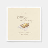 Chique boter geel babyshower servet (Voorkant)