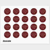 Chique Bourgogne Bachelorette Feest Persoonlijk Ronde Sticker (Vel)