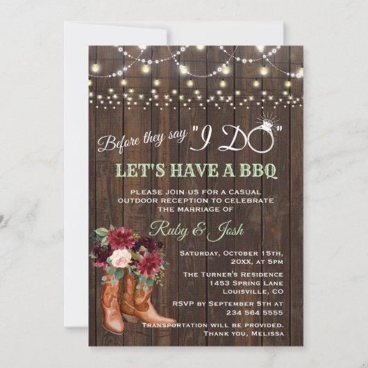 Chique Bourgogne Bloemstuk Cowboylaarzen Voor Ik D Kaart (Voorkant)