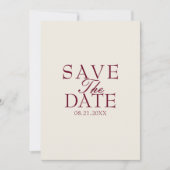 Chique Bourgogne Crème Oud Geld Retro Bruiloft Save The Date (Voorkant)