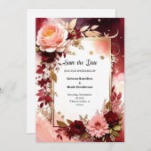 Chique Bourgogne Digitaal Save The Date (Voorkant / Achterkant)