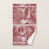 Chique Bourgogne en roze grijs marmer monogram Bad Handdoek (Handdoek)