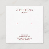 Chique Bourgogne en witte Stud Earring Vierkante Visitekaartje (Voorkant)