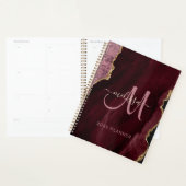 Chique Bourgogne Gouden Glitter Agaat Monogram 202 Planner (Display)