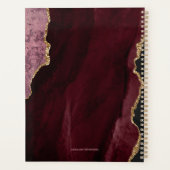 Chique Bourgogne Gouden Glitter Agaat Monogram 202 Planner (Achterkant)