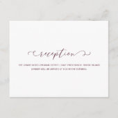 Chique Bourgogne Marsala en Witte Receptie Bruilof Informatiekaartje (Voorkant)