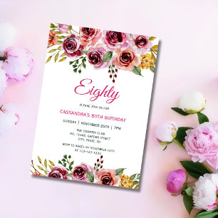 Chique Bourgogne Paarse Roos groen Verjaardag Kaart