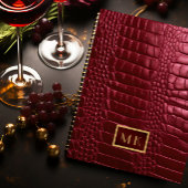 Chique Bourgogne Rode Faux Crocodile Business Plan Planner