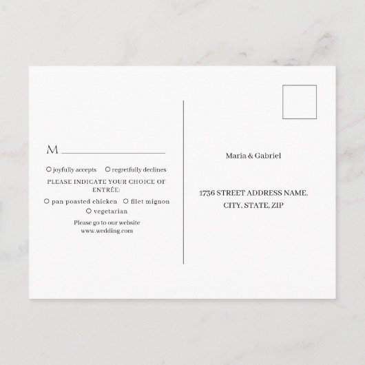 Chique Bourgogne Rode rozenbloesem Zwart Bruiloft Uitnodiging Briefkaart (Achterkant)