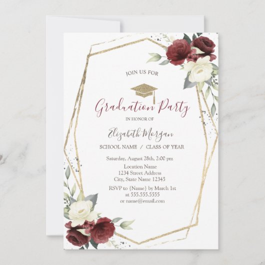 Chique Bourgogne Rozen, Afstudeerder Pet, Afstuder Kaart (Voorkant)