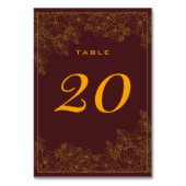 Chique Bourgogne Subtil Gouden Patroon Tafelnummer (Achterkant)