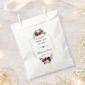 Chique Bourgondi Navy Blauwe Bloemige Trouw BEDANK Bedankzakje (Geknipt)