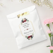 Chique Bourgondi Navy Blauwe Bloemige Trouw BEDANK Bedankzakje (Gezegeld)