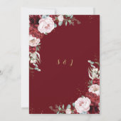 Chique Bourgondië Blush Pioenen Bloemen Geometrisc Kaart (Achterkant)