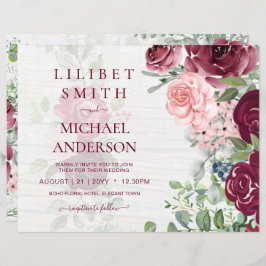 Chique Bourgondië Blush Roze Bloemrijke Groene Huw