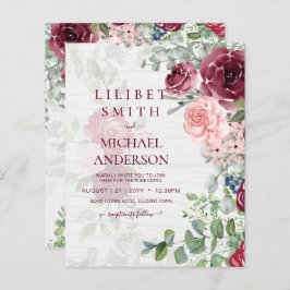 Chique Bourgondië Blush Roze Bloemrijke Groene Huw