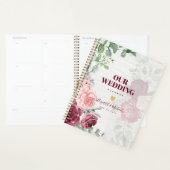 Chique Bourgondië Blush Roze Bloemrijke Groene Huw Planner (Display)