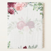 Chique Bourgondië Blush Roze Bloemrijke Groene Huw Planner (Achterkant)