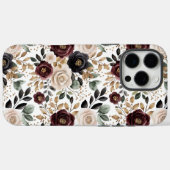 Chique Bourgondië Crème Bloemmotief   Case-Mate iPhone Case (Achterkant (horizontaal))
