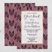 Chique Bourgondië Gouden Pijl Vorm Geometrisch Kaart (Voorkant / Achterkant)