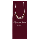 Chique Bourgondië Marsala Bloem Hoorns Trouwjurk Wijn Cadeautas (Achterkant)