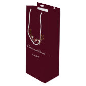 Chique Bourgondië Marsala Bloem Hoorns Trouwjurk Wijn Cadeautas (Voorkant Gekanteld)