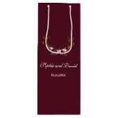 Chique Bourgondië Marsala Bloem Hoorns Trouwjurk Wijn Cadeautas (Voorkant)