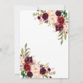 Chique Bourgondië Marsala Bloemenkroon Herten Brui Kaart (Achterkant)