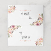 Chique Bourgondië Rood Marsala Bloemendeken Tabeln Plaatskaartje (Buitenkant ongevouwen)