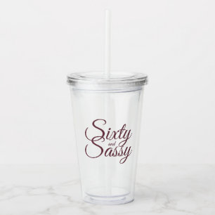 Chique Bourgondië Script Zestig Sassy 60ste Verjaa Acryl Drinkbeker