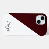 Chique Bourgondië & wit geometrisch modern Case-Mate iPhone Case (Achterkant (horizontaal))