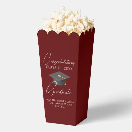 Chique Bourgondische Afstudeerfeest Popcorn Bedankdoosjes (Popped)