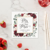 Chique Bourgondische Blush Roze Bloemen Huwelijk M Servet (Insitu)