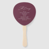 Chique Bourgondische bruiloft programma fan Handwaaier (Achterkant)