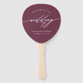 Chique Bourgondische bruiloft programma fan Handwaaier