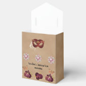 Chique Bourgondische Engelse Rozen Quinceañera Mas Bedankdoosjes (Geopend)