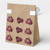 Chique Bourgondische Engelse Rozen Quinceañera Mas Bedankdoosjes (Achterkant)