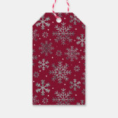 Chique Bourgondische kerst met elegante sneeuwvlok Cadeaulabel (Achterkant)