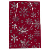 Chique Bourgondische kerst met elegante sneeuwvlok Medium Cadeauzakje (Voorkant)